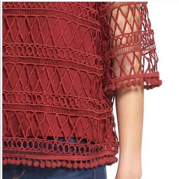 NWOT Tularosa Pom Pom Trimmed Blouse - Picture 8 of 13